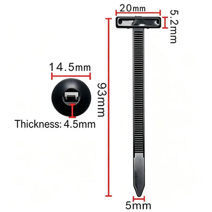 Universal Cable Tie Buckle Set - Self-Locking Fasteners For Quick Car & DIY Repairs