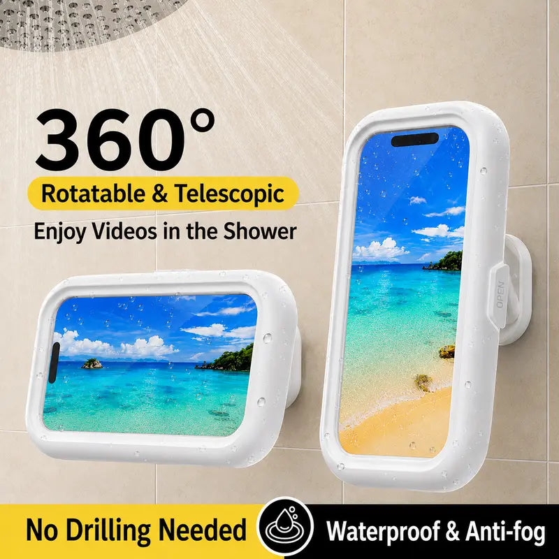 Shower Phone Holder - Waterproof Anti-Fog Touchscreen Case For Hands-Free Entertainment