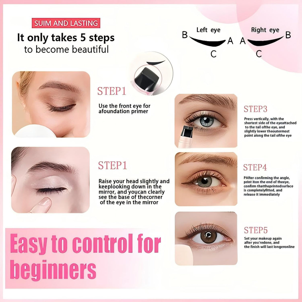 Wing Stamp Eyeliner - Dual-Head Design For Perfect Cat Eyes In Seconds