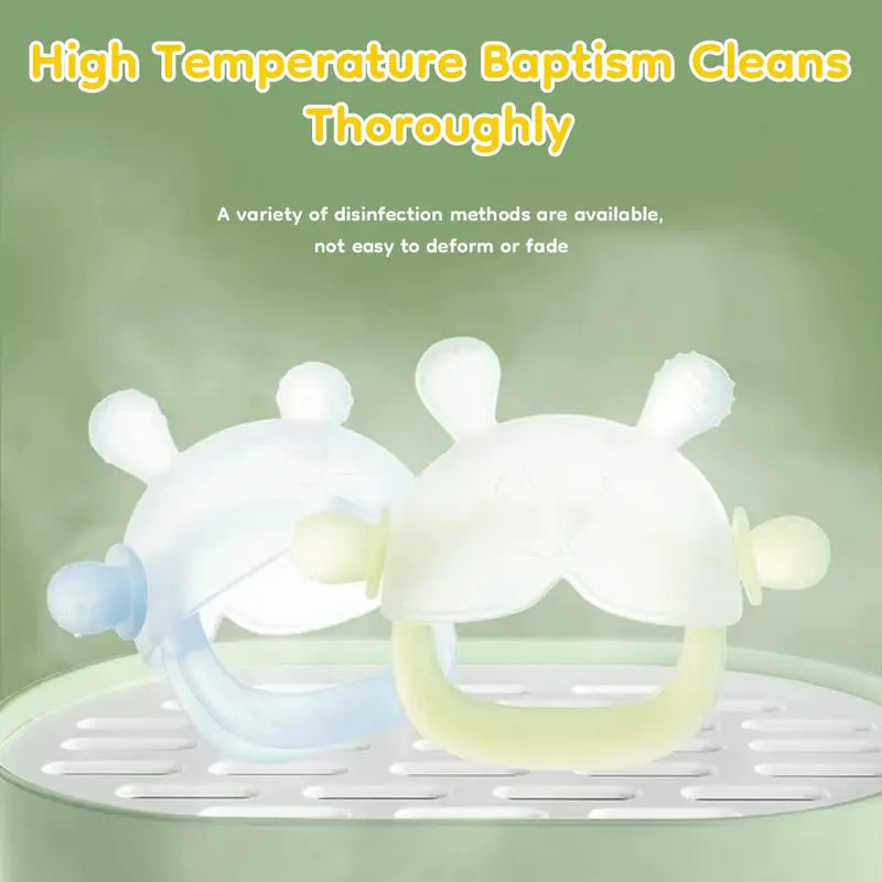 The Teether That Stays On Baby's Hand--A Wearable Silicone Teething Mitten That Soothes Sore Gums While Helping Babies Learn To Grip & Explore