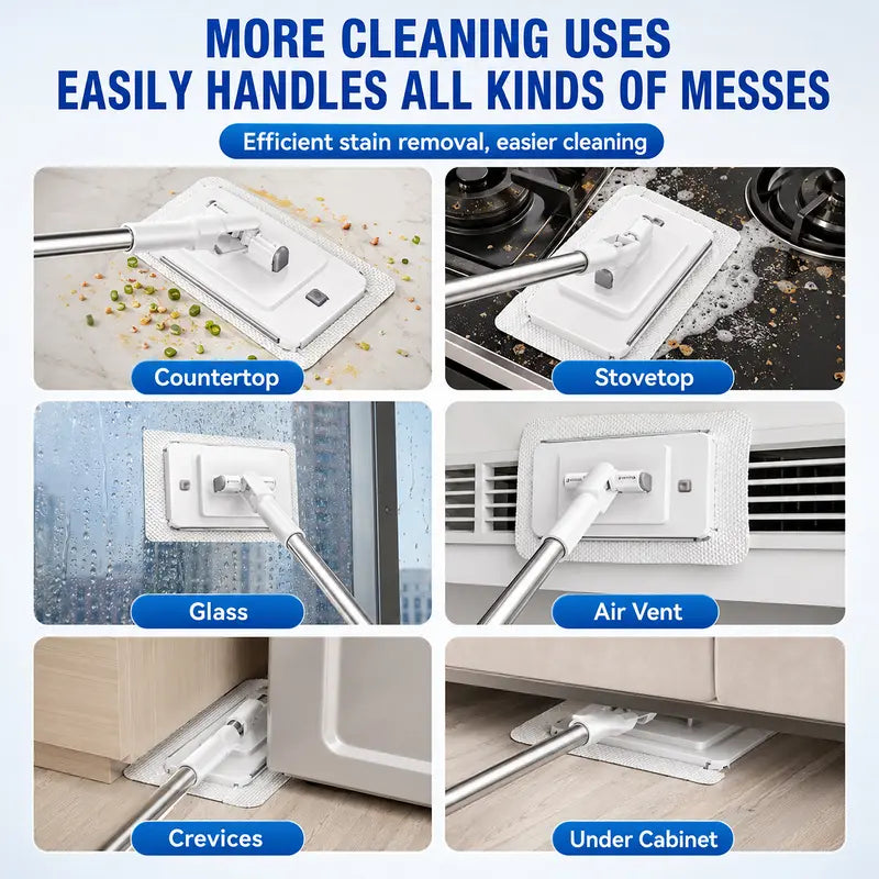 Slim Microfiber Floor Mop - 360° Swivel Cleaning For Hard-To-Reach Spaces