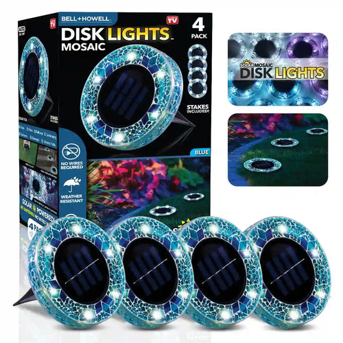 Mosaic Disk Lights – Solar Stained Glass For Stunning Garden Illumination