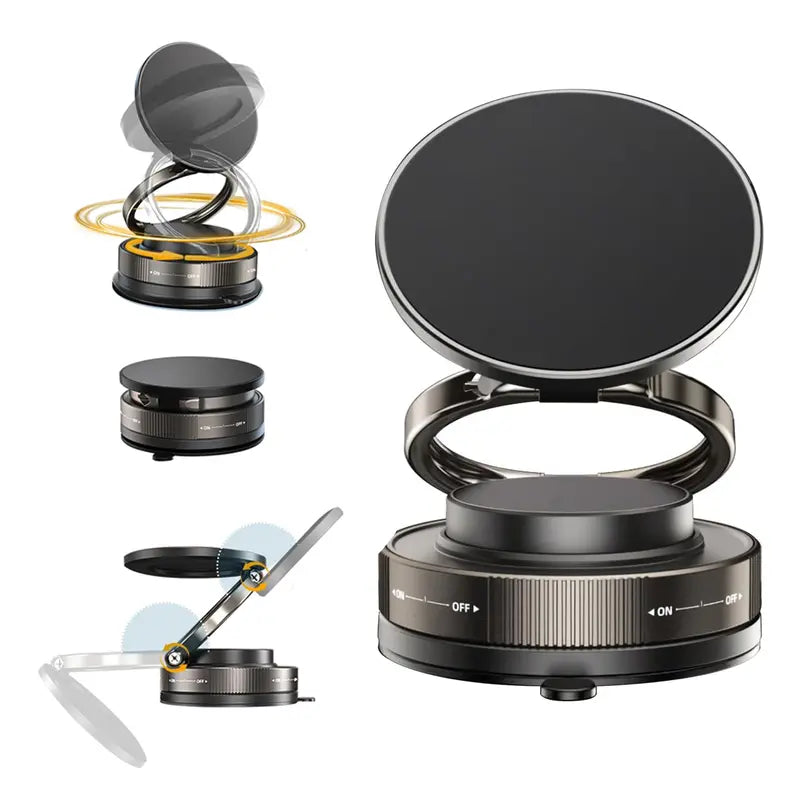 360° Adjustable Vacuum Magnetic Phone Holder – Snap, Lock & Stay Anywhere