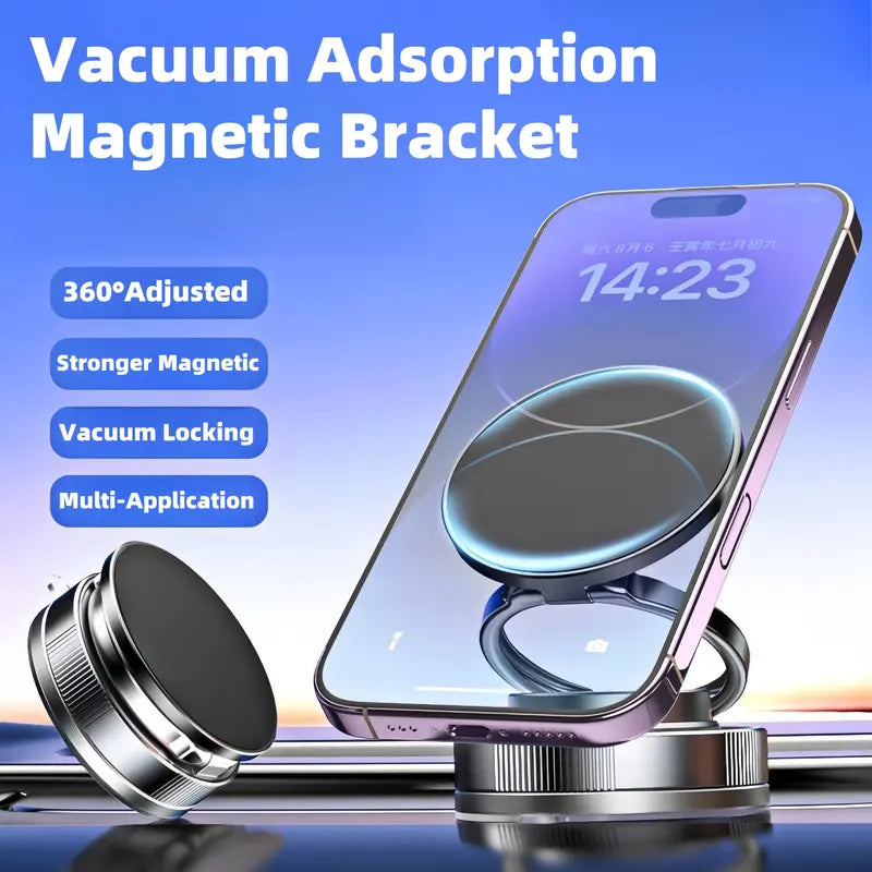 360° Adjustable Vacuum Magnetic Phone Holder – Snap, Lock & Stay Anywhere