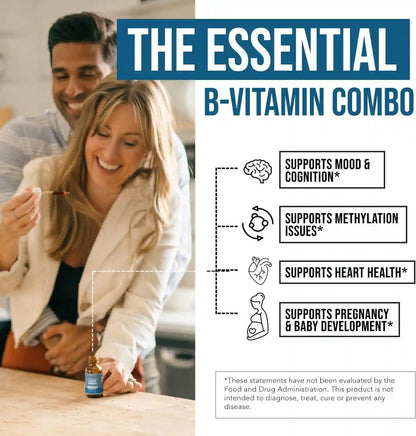 L-Methyl Folate 5-MTHF Dietary Drops – 15 mg Active Folate for Brain & Mood Support