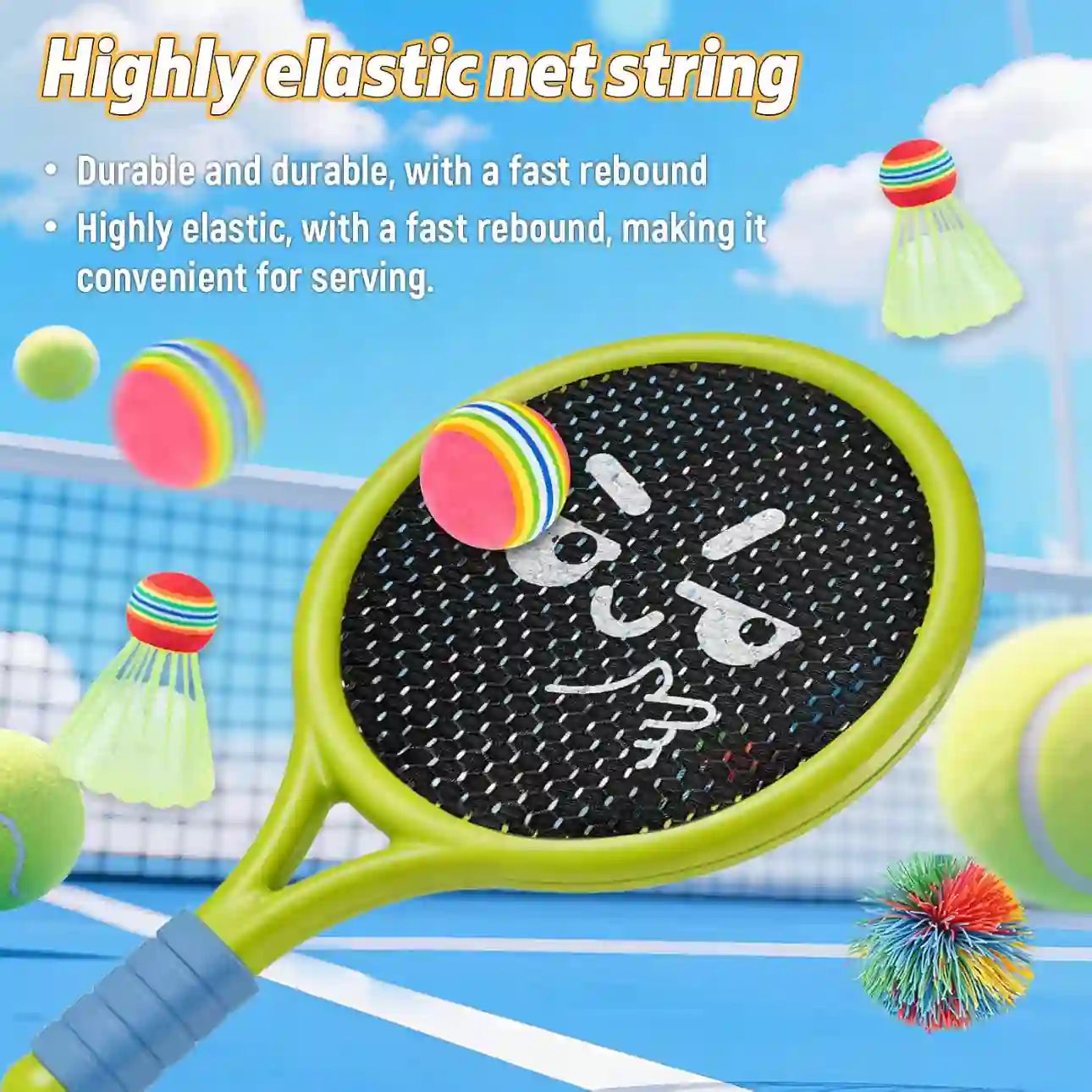 Quiet Racket Toy Set – Soft Foam Edges & Silent Bounce for Indoor Play