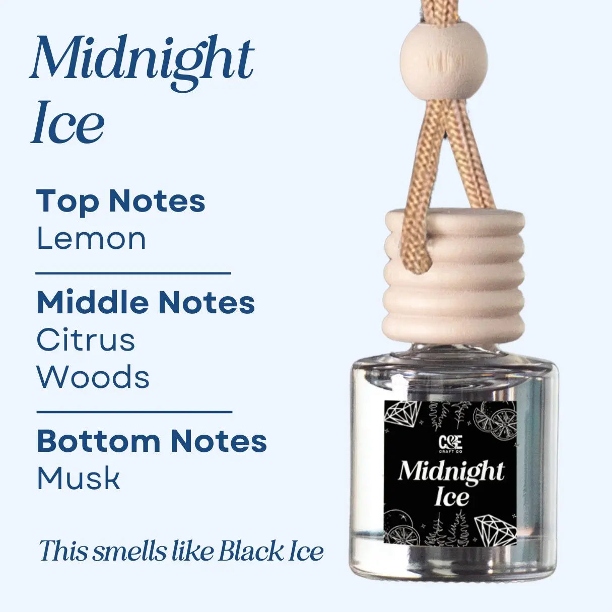 Midnight Hanging Car Diffuser – Fresh for 60 Days