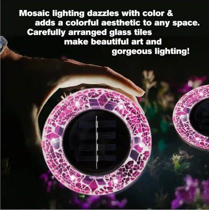 Mosaic Disk Lights – Solar Stained Glass For Stunning Garden Illumination