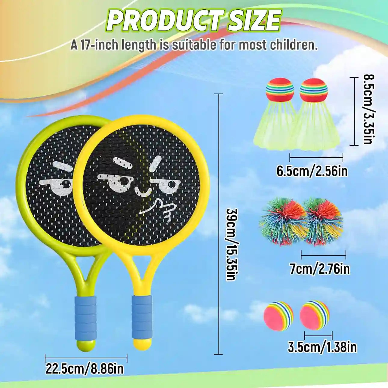 Quiet Racket Toy Set – Soft Foam Edges & Silent Bounce for Indoor Play