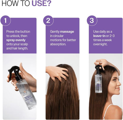 Hair Growth Spray – Premium Rosemary & Rice Water Blend For Rapid Thickness & Zero Grease
