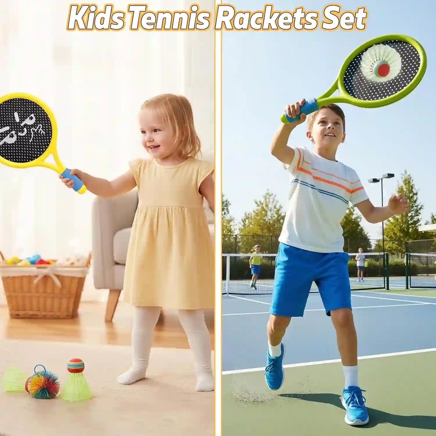 Quiet Racket Toy Set – Soft Foam Edges & Silent Bounce for Indoor Play