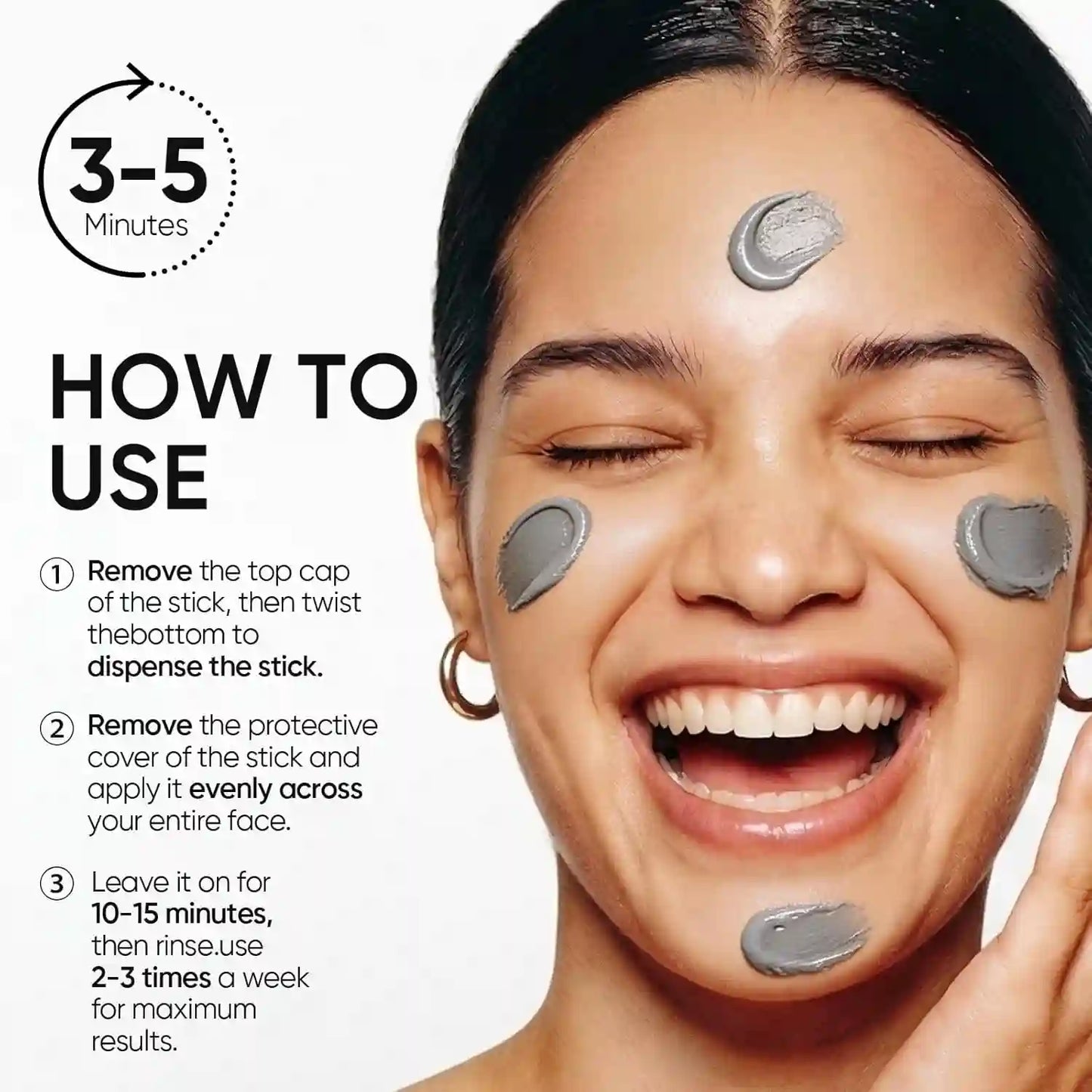 Clay Mask Stick – Volcanic Ash Mess-Free Application For Deep Pore Purifying & Blackhead Removal