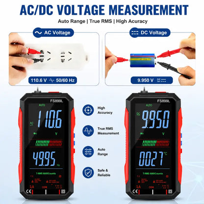 Smart Auto-Ranging Digital Multimeter – Rechargeable TRMS Voltage Tester