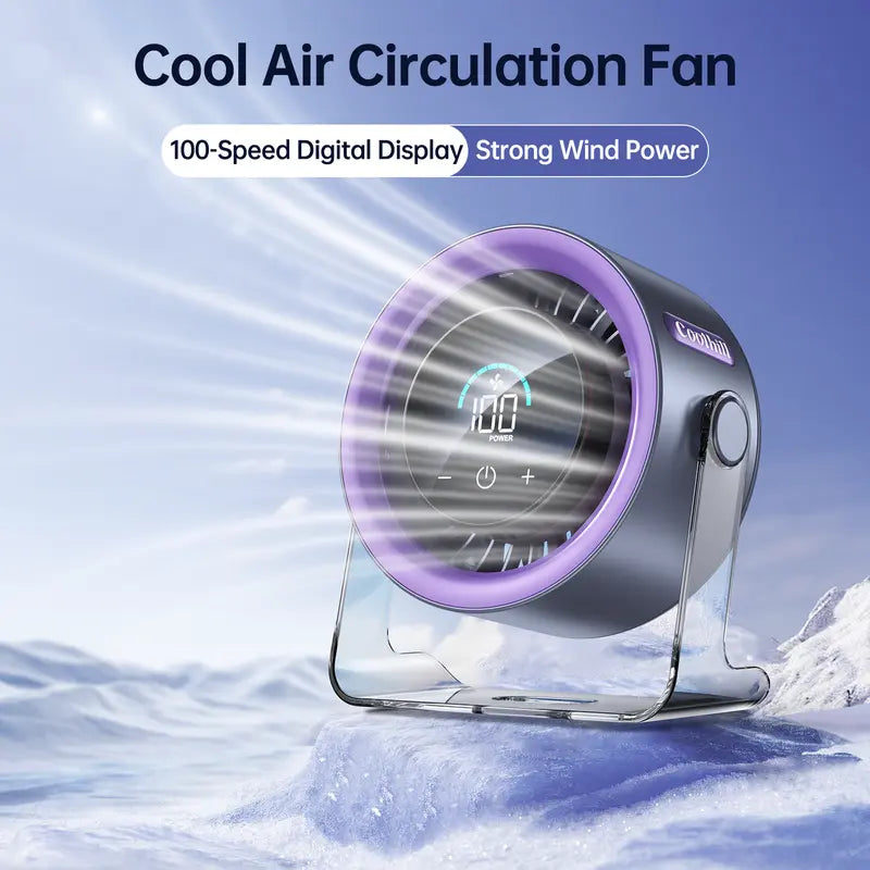 Portable Desk Fan – 100 Variable Speeds & Smart LED Display For Tailored Instant Cooling