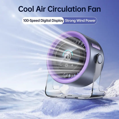 Portable Desk Fan – 100 Variable Speeds & Smart LED Display For Tailored Instant Cooling