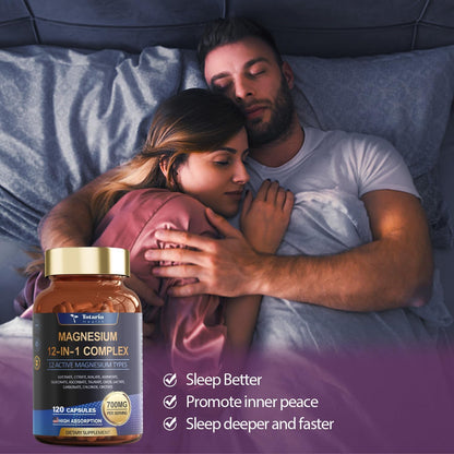 A powerful 12-in-1 Magnesium Complex Master Your Sleep and Calm the Daily Overwhelm