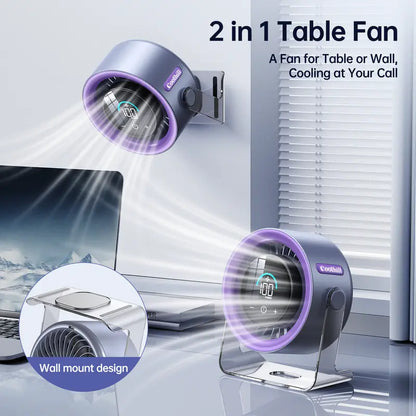 Portable Desk Fan – 100 Variable Speeds & Smart LED Display For Tailored Instant Cooling