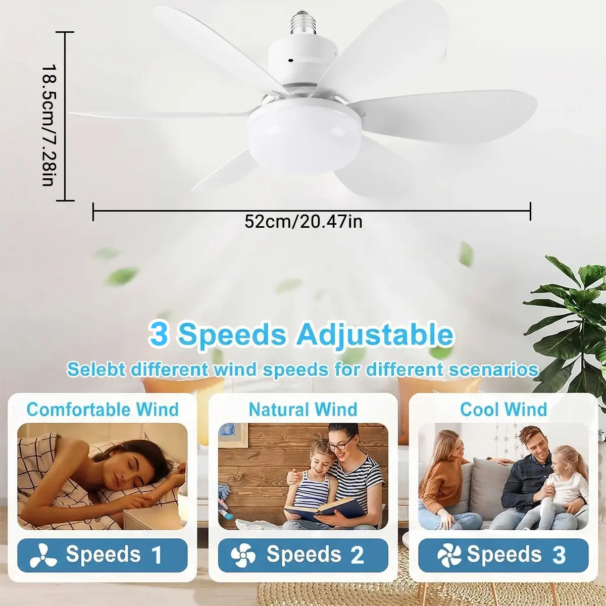 Socket Ceiling Fan Light – Screw-In Base Installation For Instant Breeze & Brightness