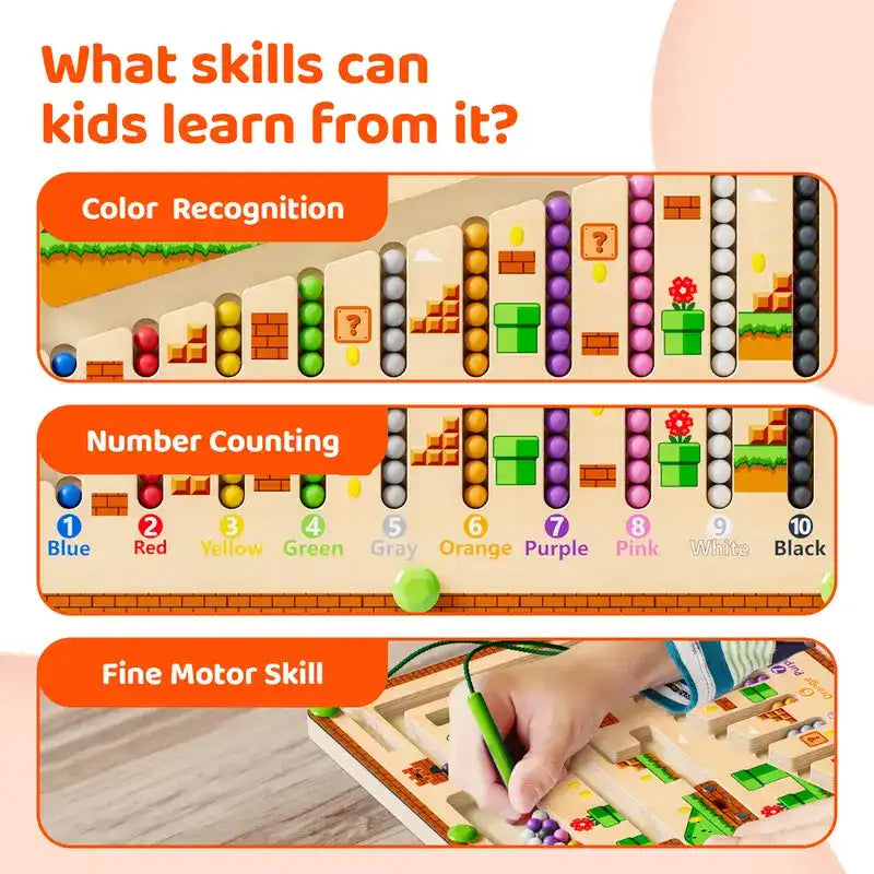 Screen-Free Magnetic Maze: Boost Counting, Colors & Fine Motor Skills Through Play