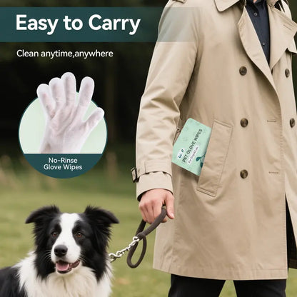 Pet Cleaning Glove Wipes – One Glove, Full Body Clean for Dogs & Cats