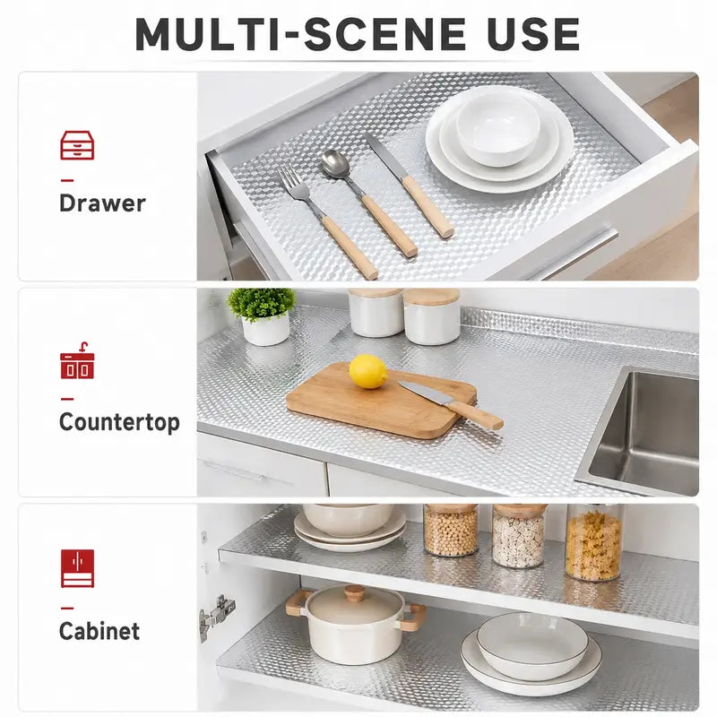 Instant Peel & Stick Kitchen Backsplash & Cabinet Oil-Proof Liner | Buy 1 Get 1 Free
