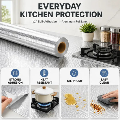 Instant Peel & Stick Kitchen Backsplash & Cabinet Oil-Proof Liner | Buy 1 Get 1 Free