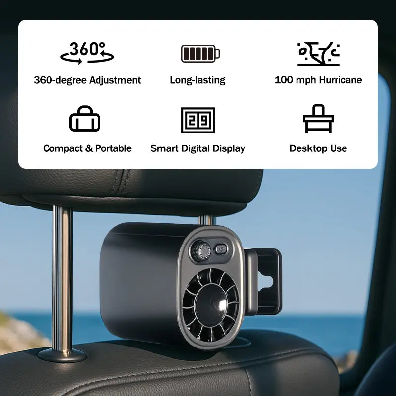 Portable Clip Fan – 100-Speed Stepless Adjustment For Instant Custom Cooling