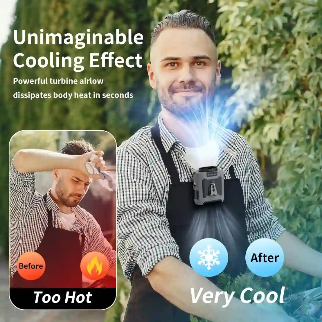 10000mAh Clip-On Waist Fan – Powerful Hands-Free Cooling