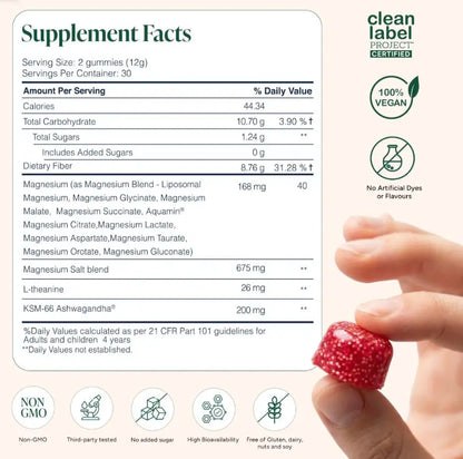 Magnesium Ashwagandha Gummies – Liposomal Beadlet Technology For Ultimate Sleep & Calmer Mind
