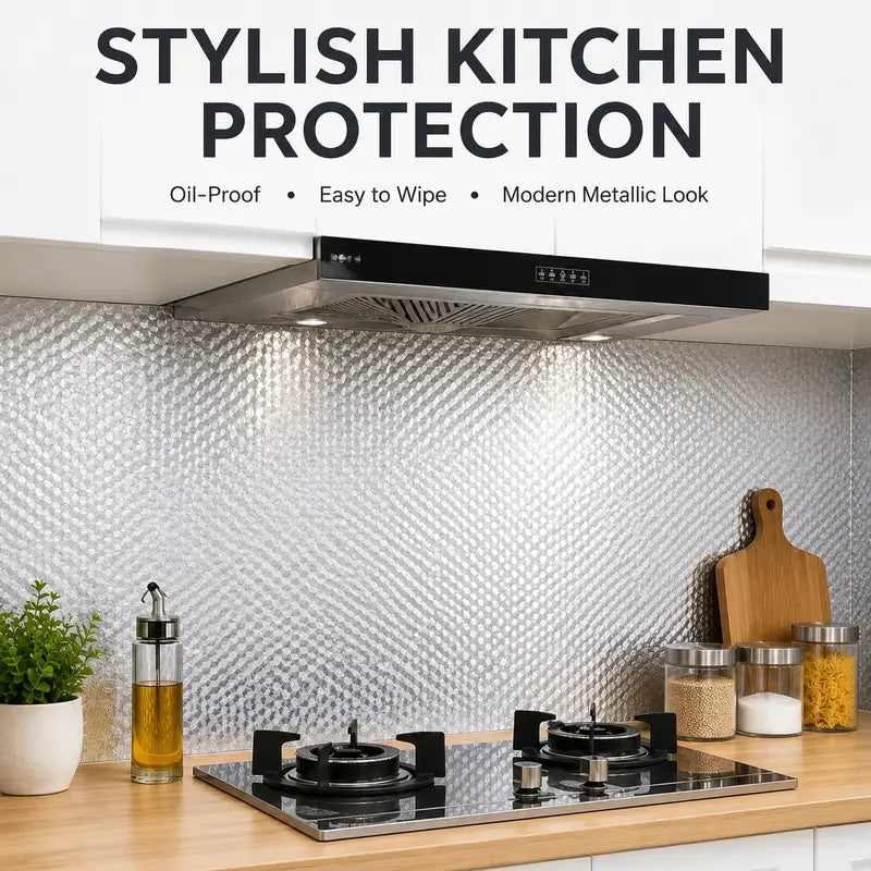 Instant Peel & Stick Kitchen Backsplash & Cabinet Oil-Proof Liner | Buy 1 Get 1 Free