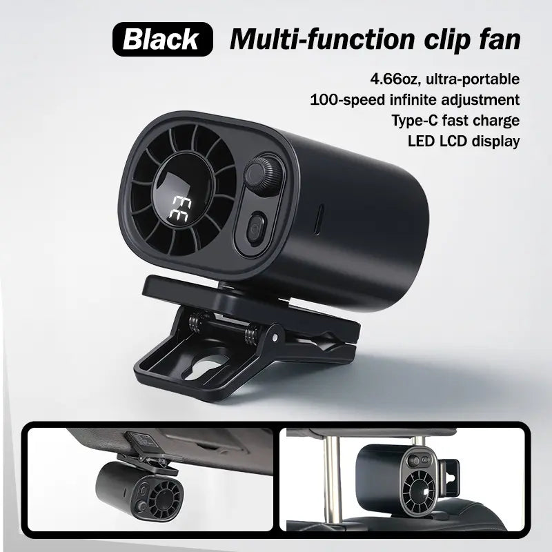Portable Clip Fan – 100-Speed Stepless Adjustment For Instant Custom Cooling