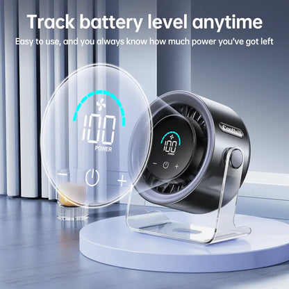 Portable Desk Fan – 100 Variable Speeds & Smart LED Display For Tailored Instant Cooling