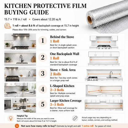 Instant Peel & Stick Kitchen Backsplash & Cabinet Oil-Proof Liner | Buy 1 Get 1 Free