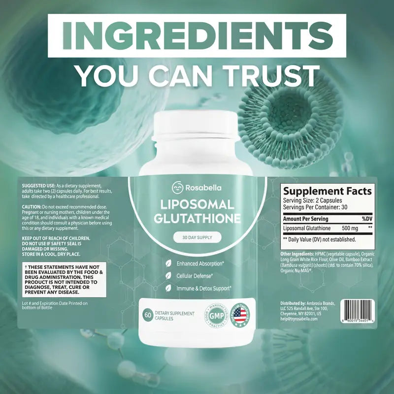 Liposomal Glutathione Capsules – Brighter-Looking Skin & Antioxidant Support