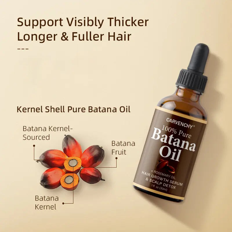Batana Rosemary Oil - Grow Longer, Thicker & Stronger Hair Naturally