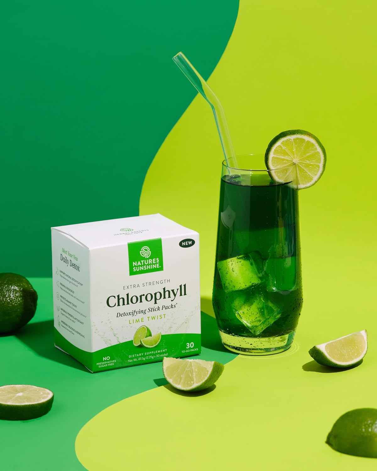 Extra Strength Chlorophyll Stick Packs for Daily Detox, Debloat & Freshness