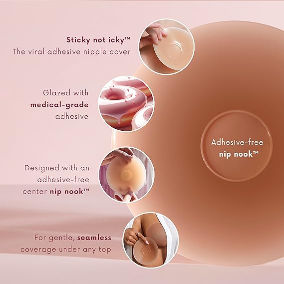 No Messy Glue, Just Body Heat Snug Fit - Silicone Bra Pads