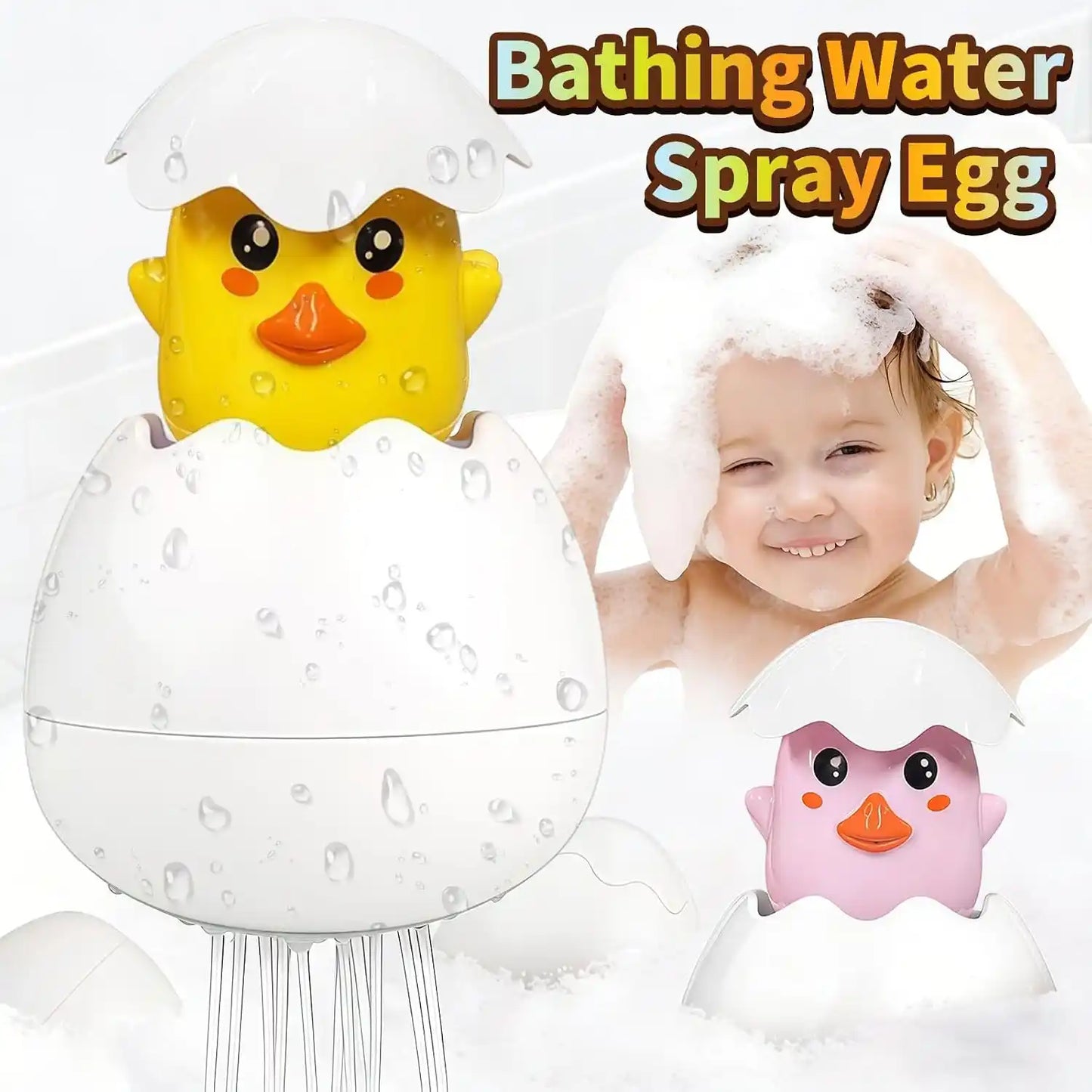 Bath Toy Set – Interactive Hatching Egg Water Spray System For Stress-Free Toddler Bath Time