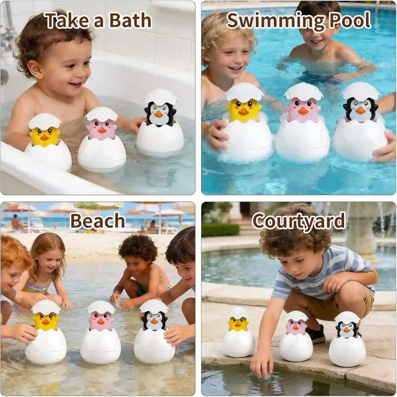 Bath Toy Set – Interactive Hatching Egg Water Spray System For Stress-Free Toddler Bath Time