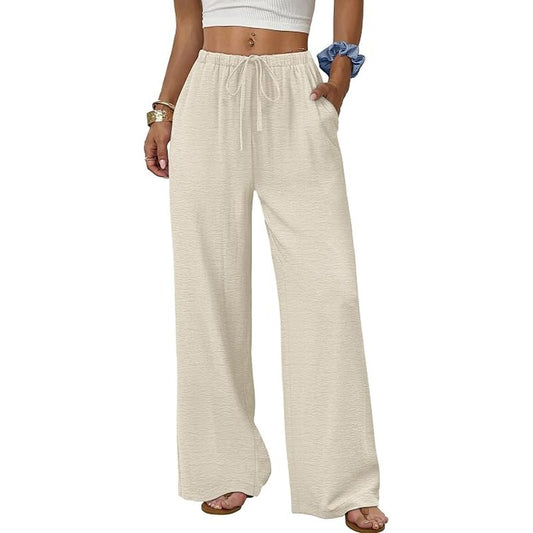 Ultimate Breathable Linen-Feel Wide-Leg Comfort Pants