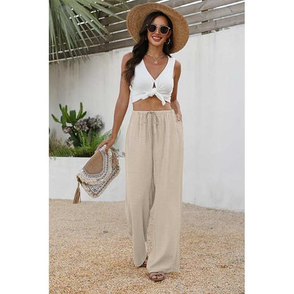 Ultimate Breathable Linen-Feel Wide-Leg Comfort Pants
