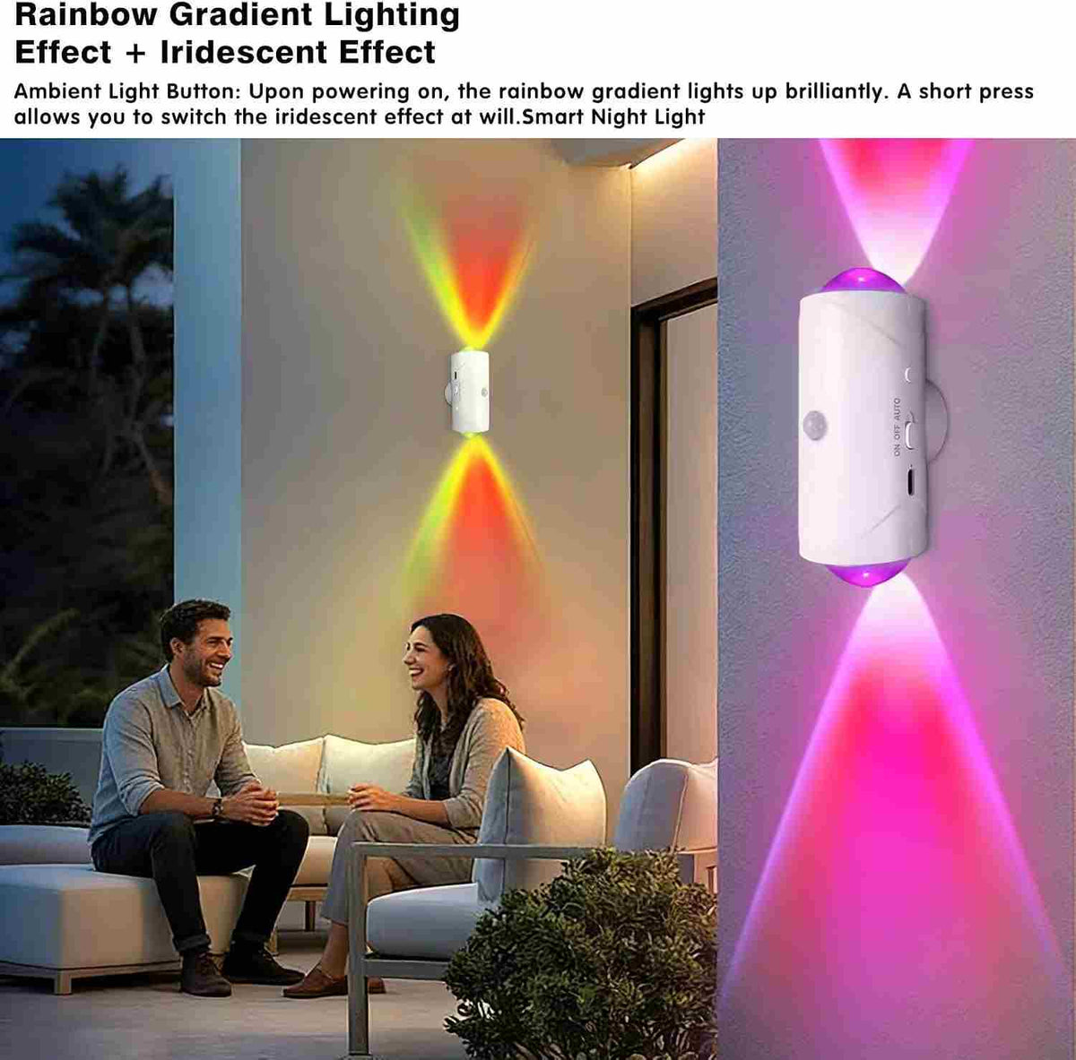 Wireless Motion Sensor Wall Sconces with Magnetic RGB Lighting