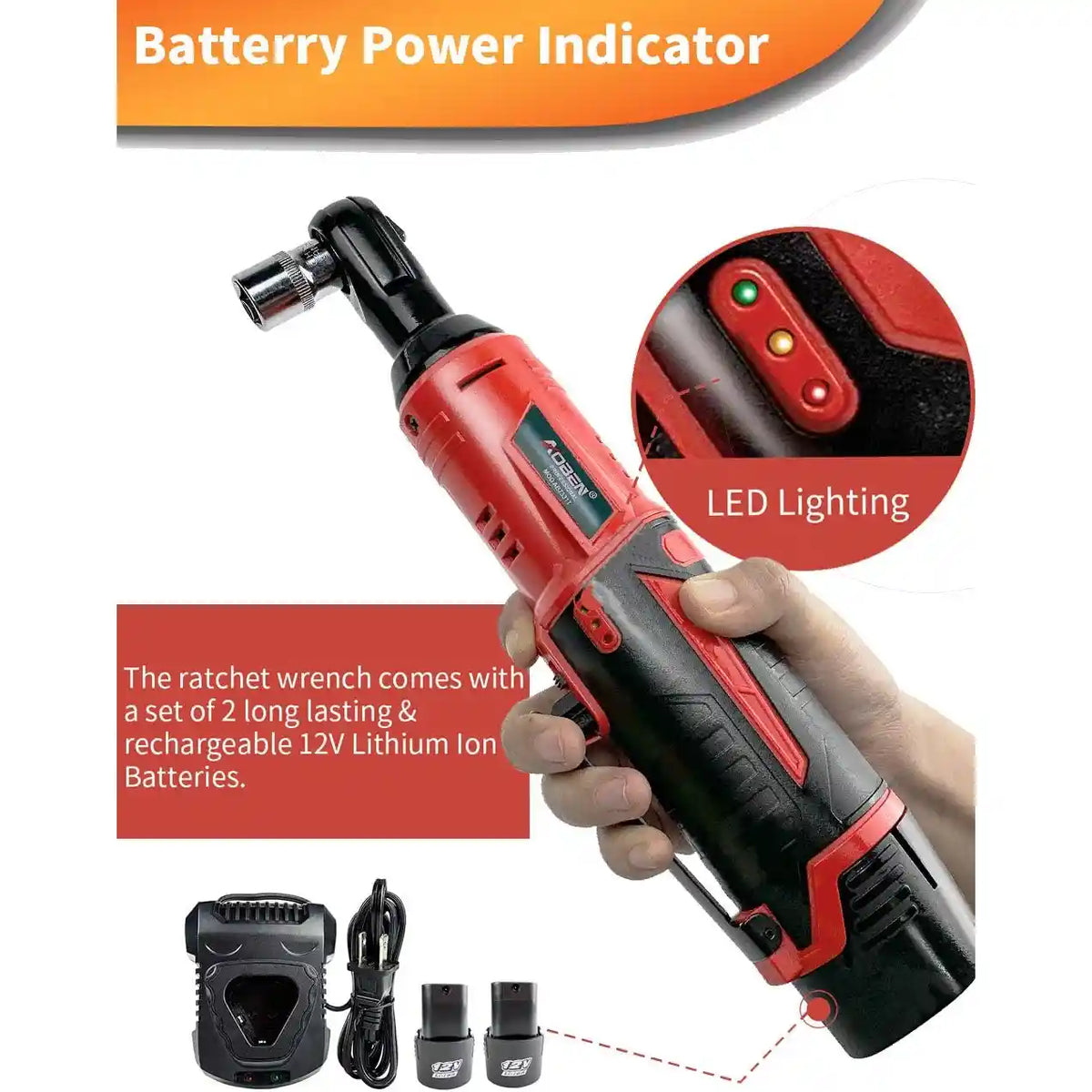 Cordless Electric Ratchet Wrench - High-Torque Power For Tight-Space Repairs