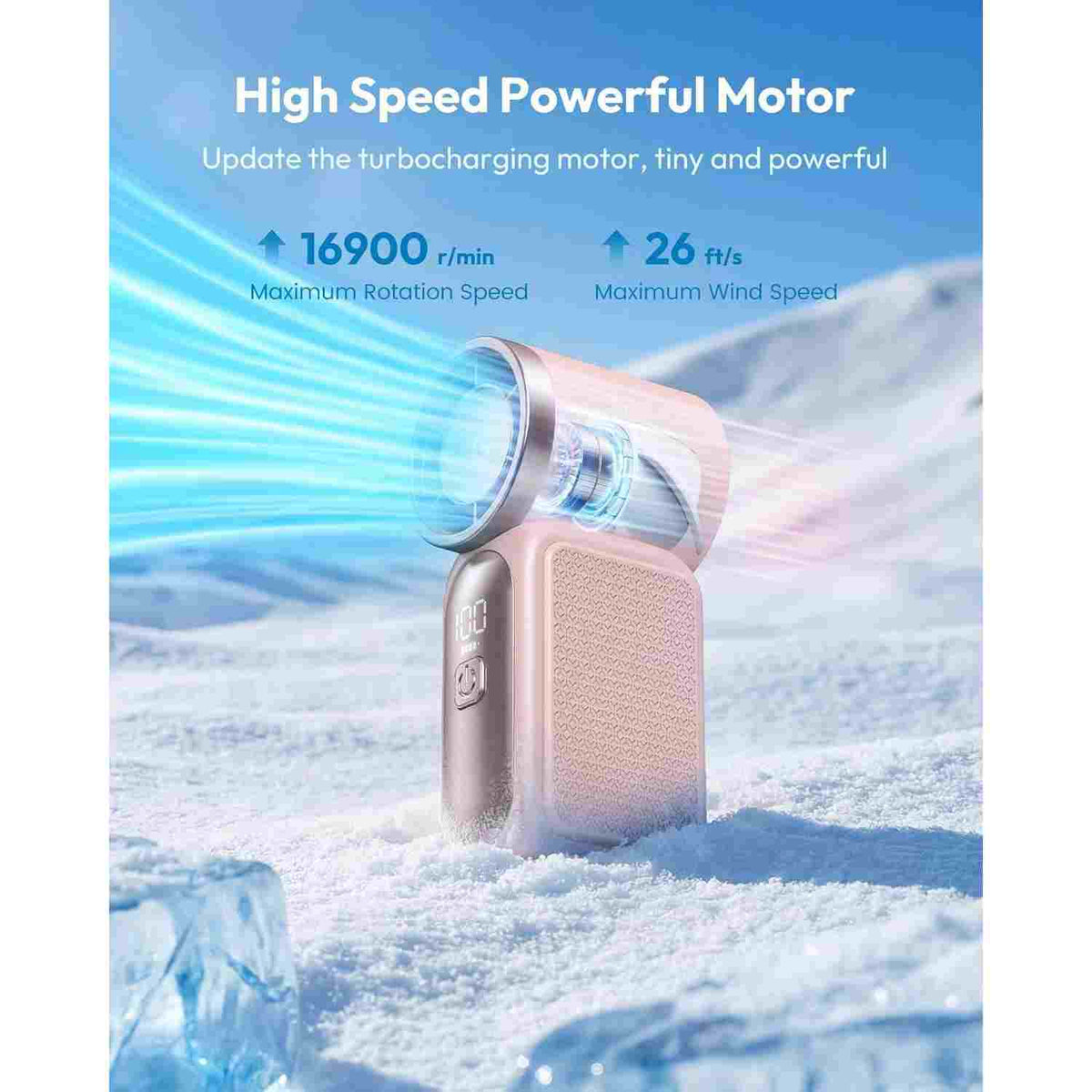 Mini Turbo Handheld Fan - 6-Speed Powerful Cooling For Travel & Makeup