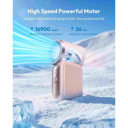 Mini Turbo Handheld Fan - 6-Speed Powerful Cooling For Travel & Makeup