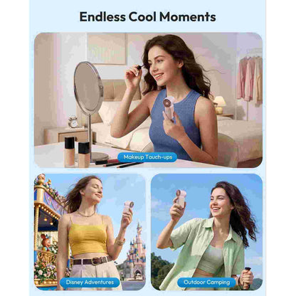 Mini Turbo Handheld Fan - 6-Speed Powerful Cooling For Travel & Makeup