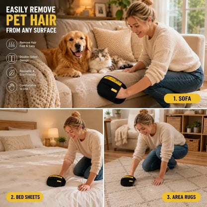 Electrostatic Pet Hair Remover & Gentle Grooming Mitt Brush