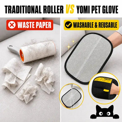 Electrostatic Pet Hair Remover & Gentle Grooming Mitt Brush