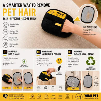 Electrostatic Pet Hair Remover & Gentle Grooming Mitt Brush